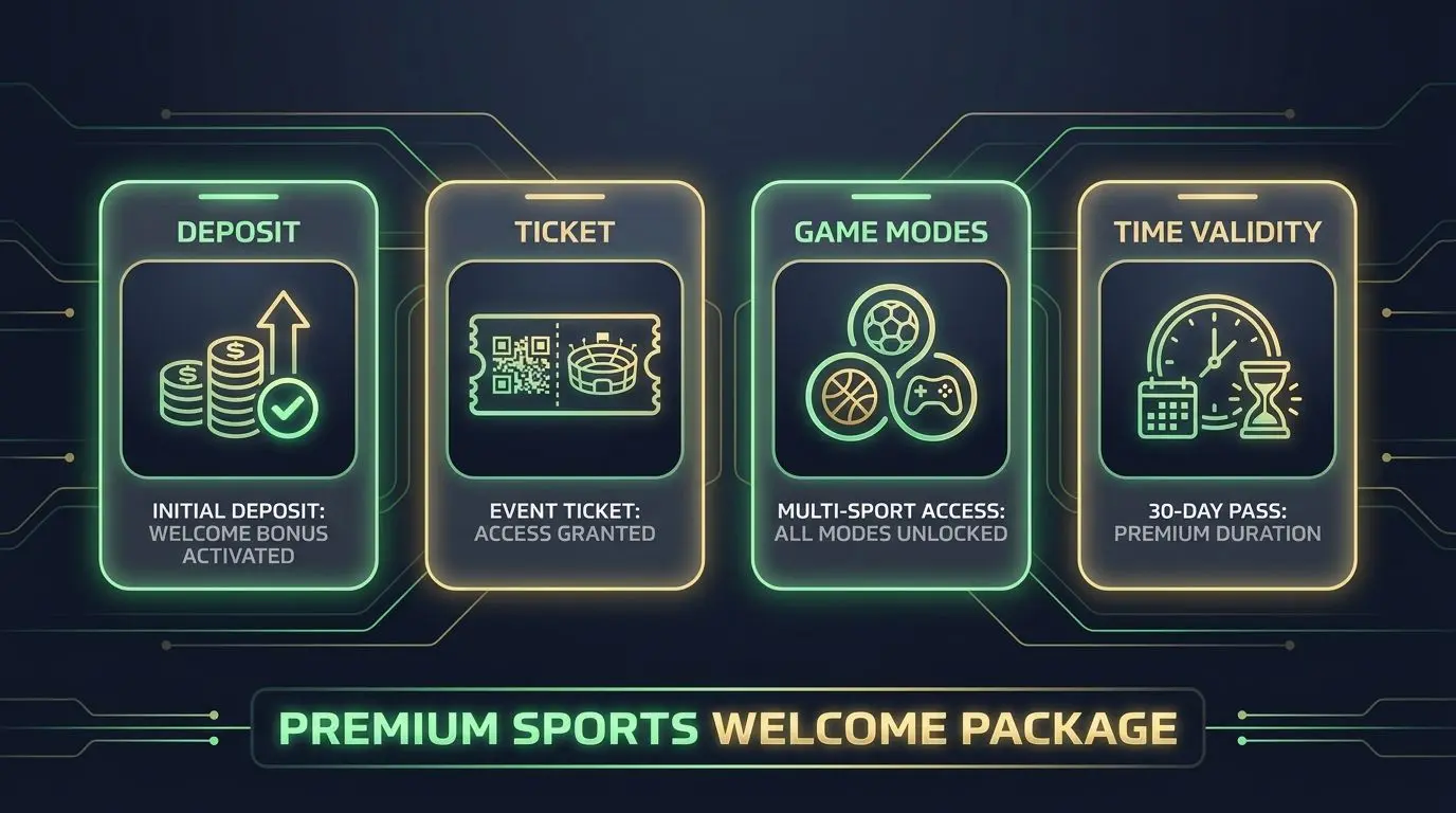 Schema visivo del pacchetto bonus di benvenuto Bwin