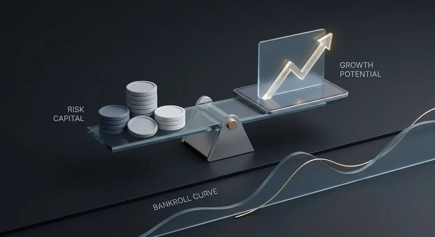 Gestione del rischio con cash out e bankroll Concept di gestione del rischio e bankroll con cash out