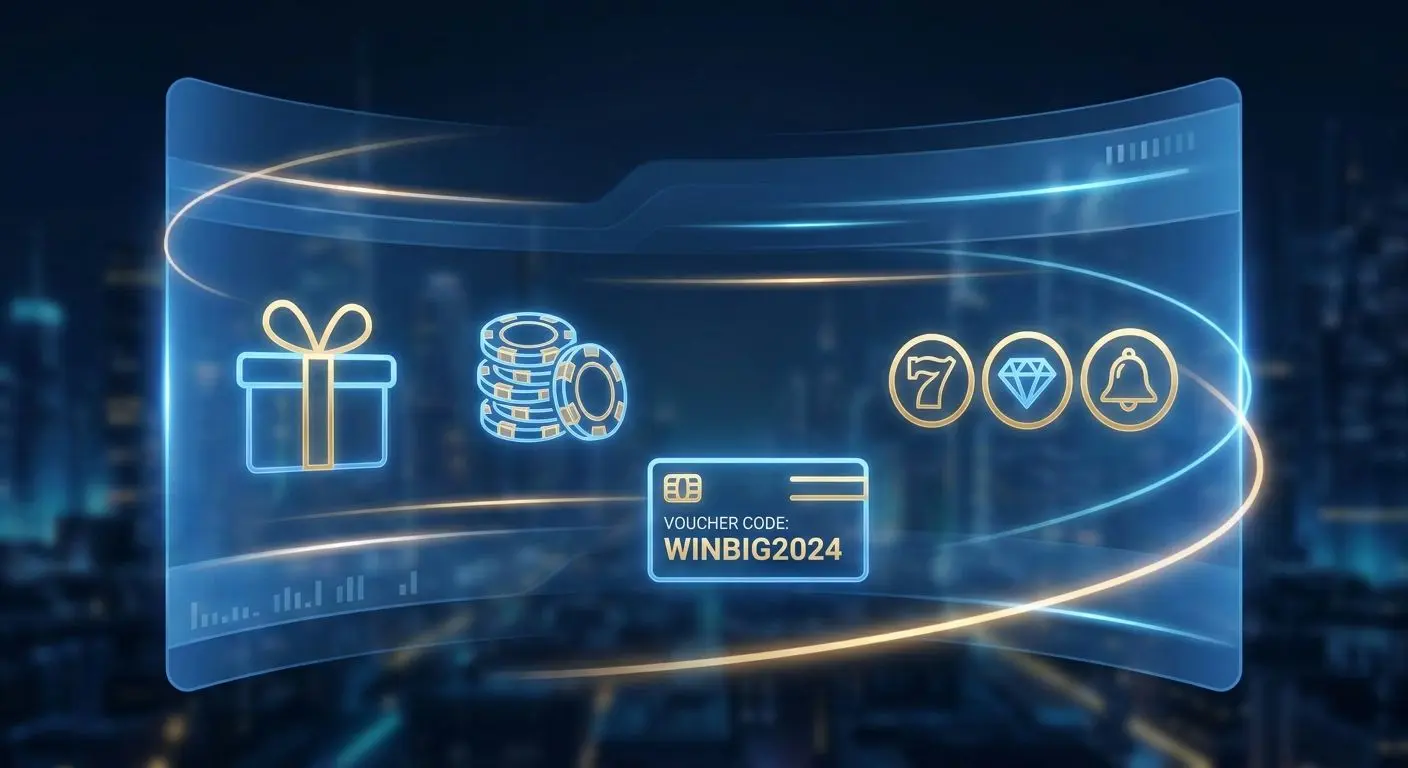 Icone di bonus e codici promozionali in una scena digitale moderna