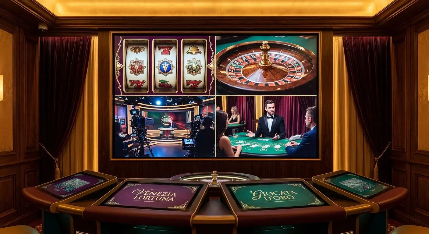 Mix visivo di slot roulette e tavoli live nella sezione casinò Bwin