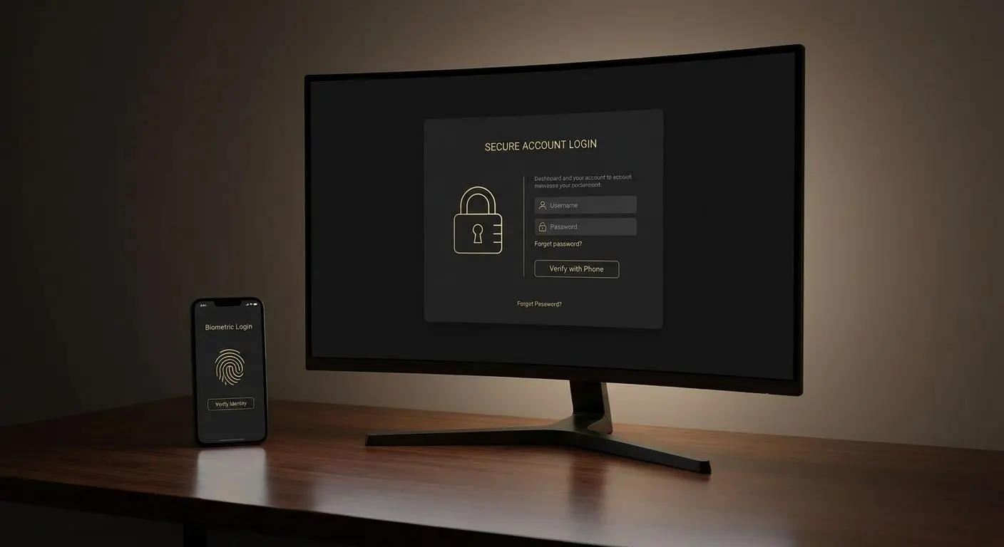 Interfaccia di accesso su desktop e smartphone
