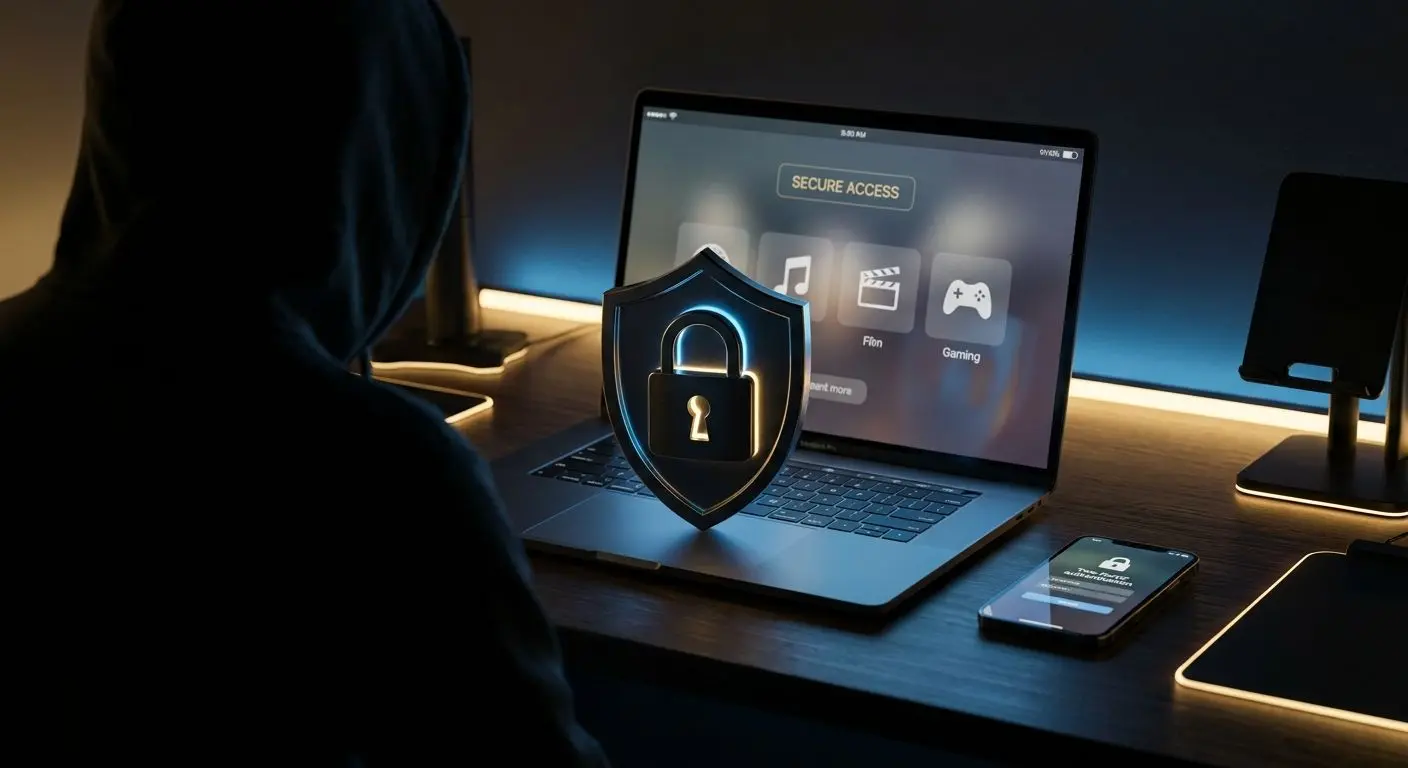 Protezione dellaccount online con scudo e lucchetto