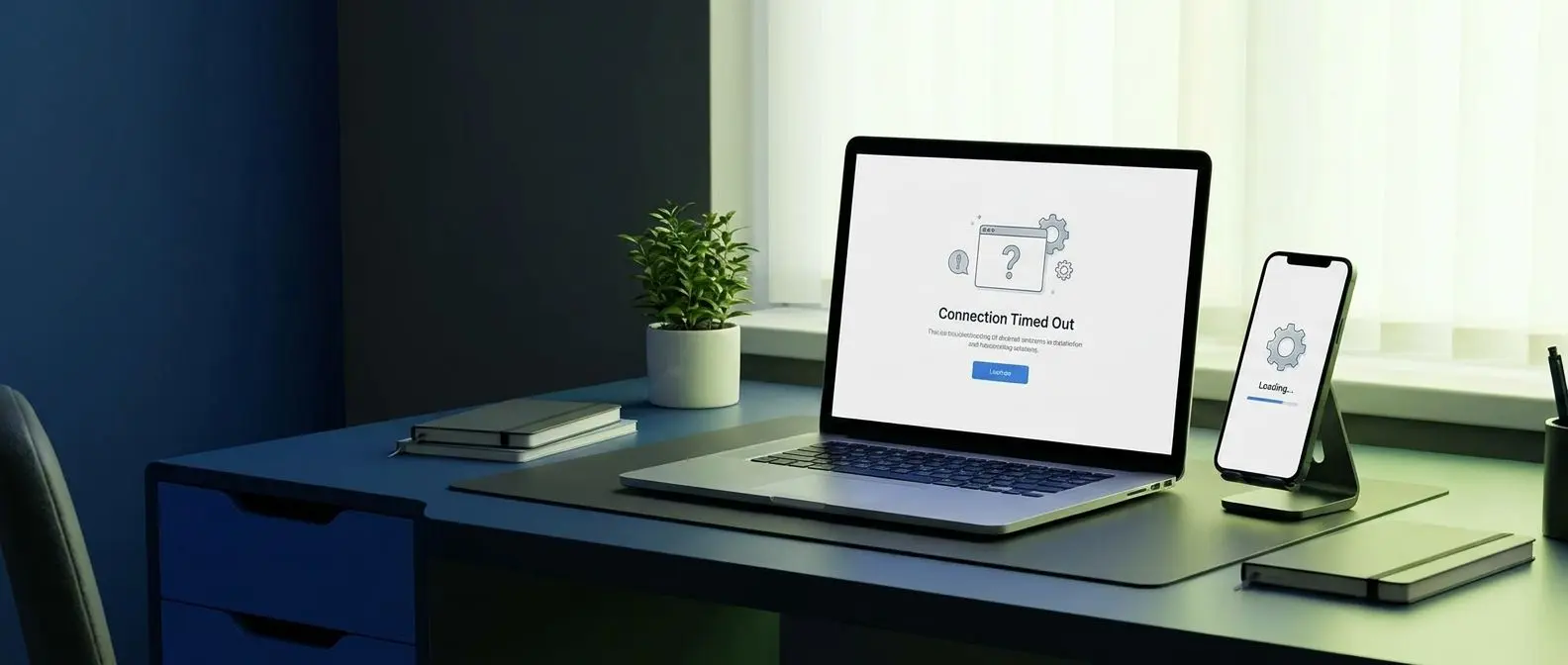 Dispositivi con schermate di errore e guida visiva per problemi di accesso al sito