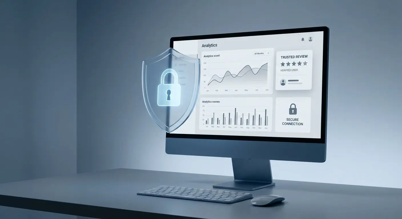 Concetto di sicurezza e affidabilità di una piattaforma online