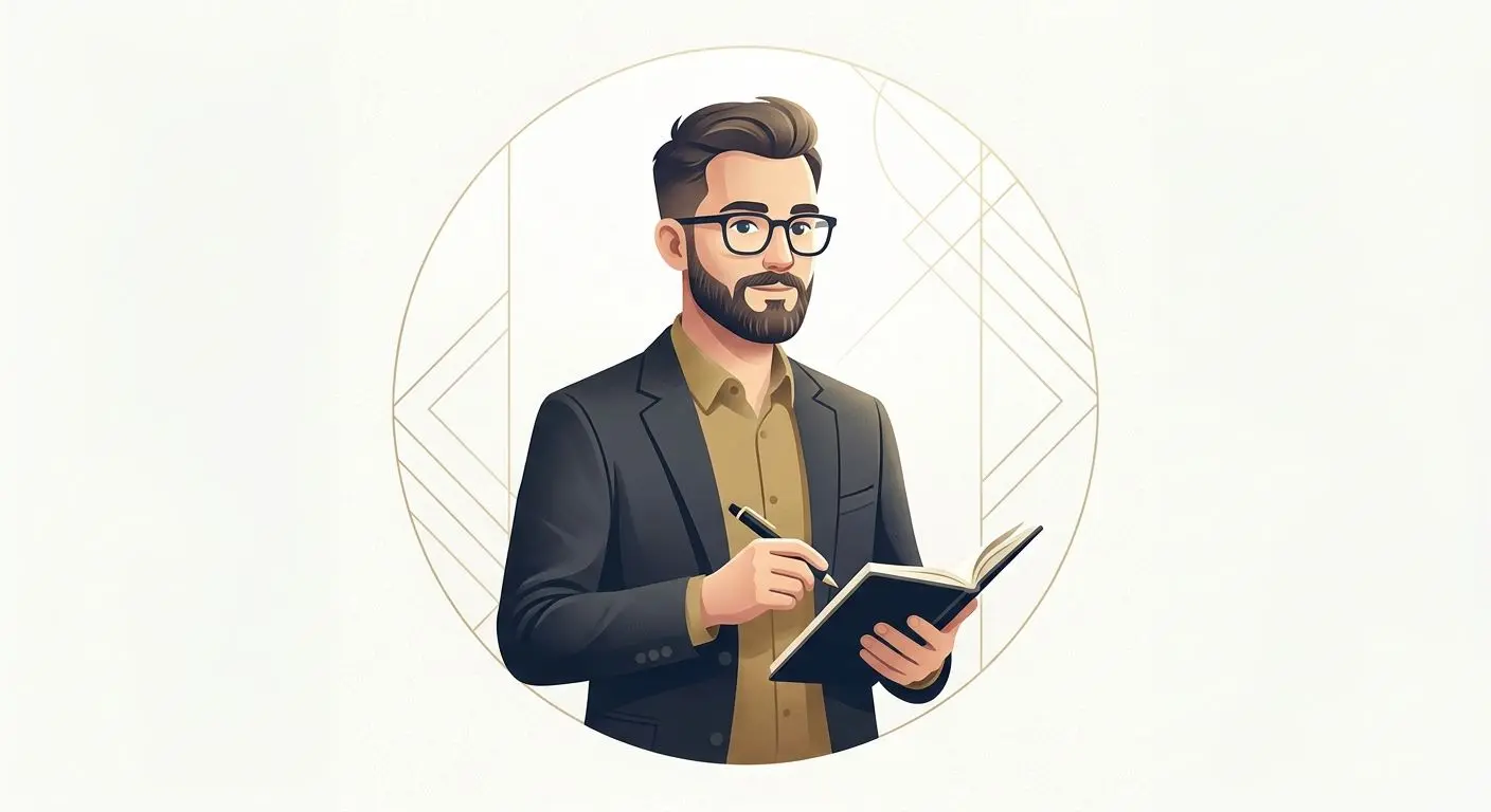Illustrazione neutra di profilo professionale dell autore